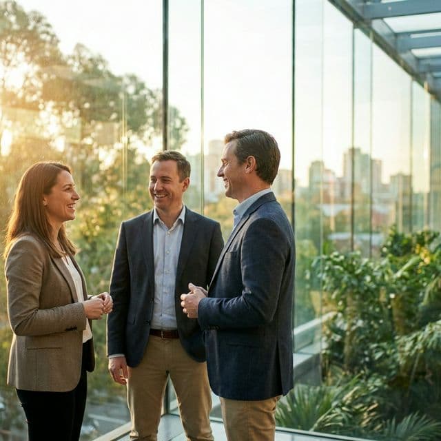 Inhaber im Gespräch über die Übergabe seines Unternehmens
